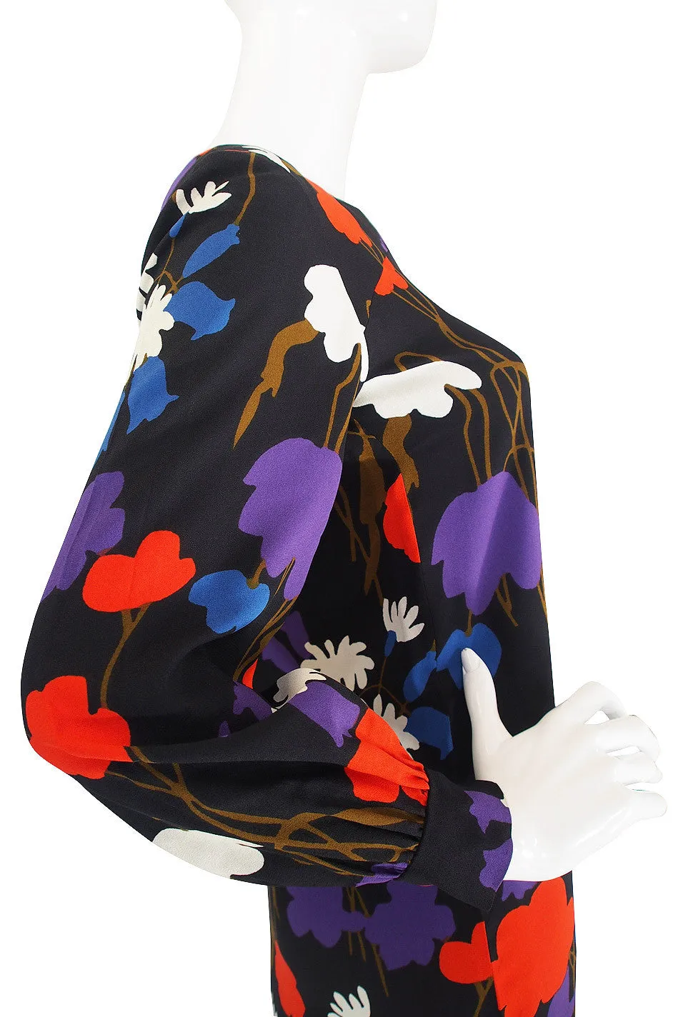 1970s Floral Yves Saint Laurent Maxi Dress