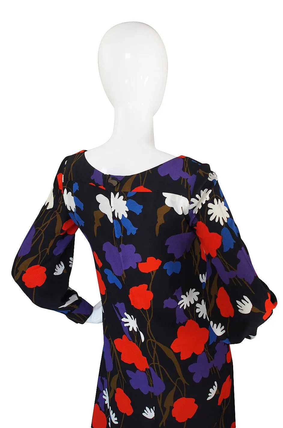 1970s Floral Yves Saint Laurent Maxi Dress