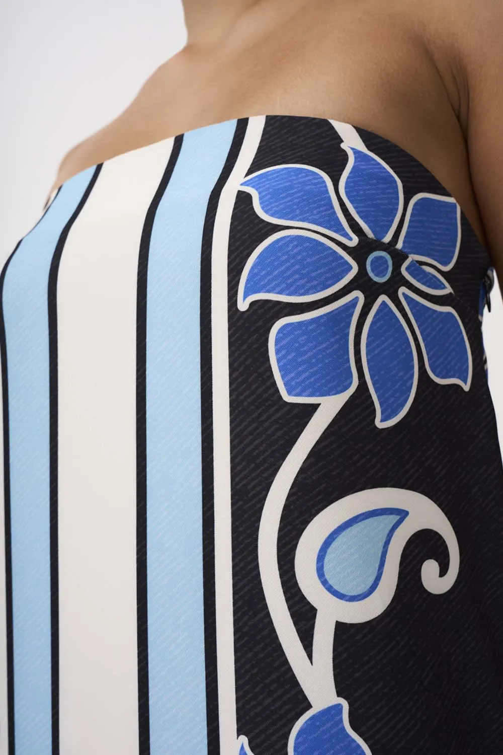 Azure Granada Strapless Dress- Aqua Navy Ivory