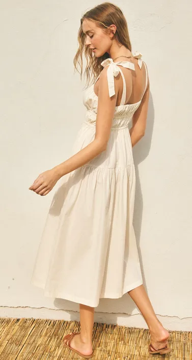 Bay Midi Dress in Eggshell