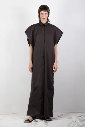Black elongated sleeveless shirt