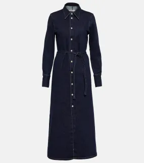 Denim shirt dress with belt MM6 MAISON MARGIELA, blue