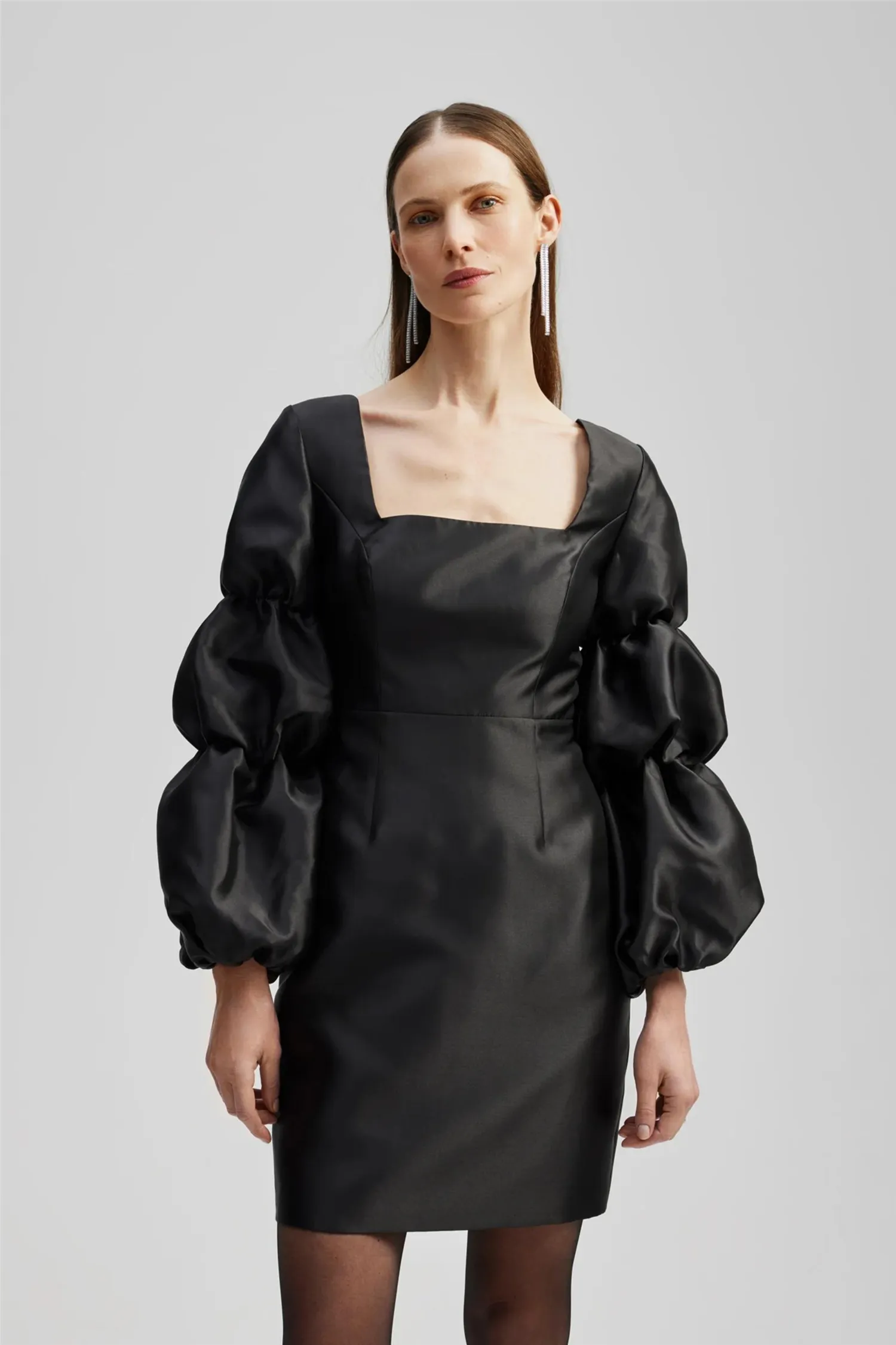 Georgia Double Pouf Sleeve Mini Dress