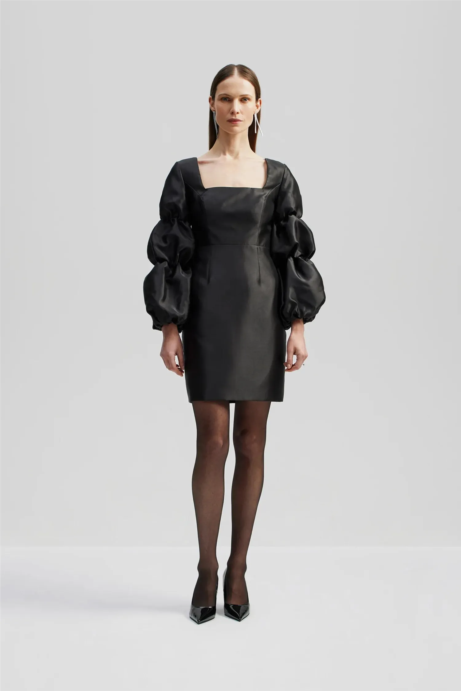Georgia Double Pouf Sleeve Mini Dress