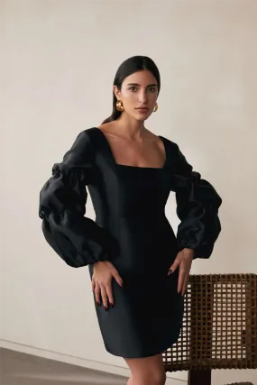 Georgia Double Pouf Sleeve Mini Dress