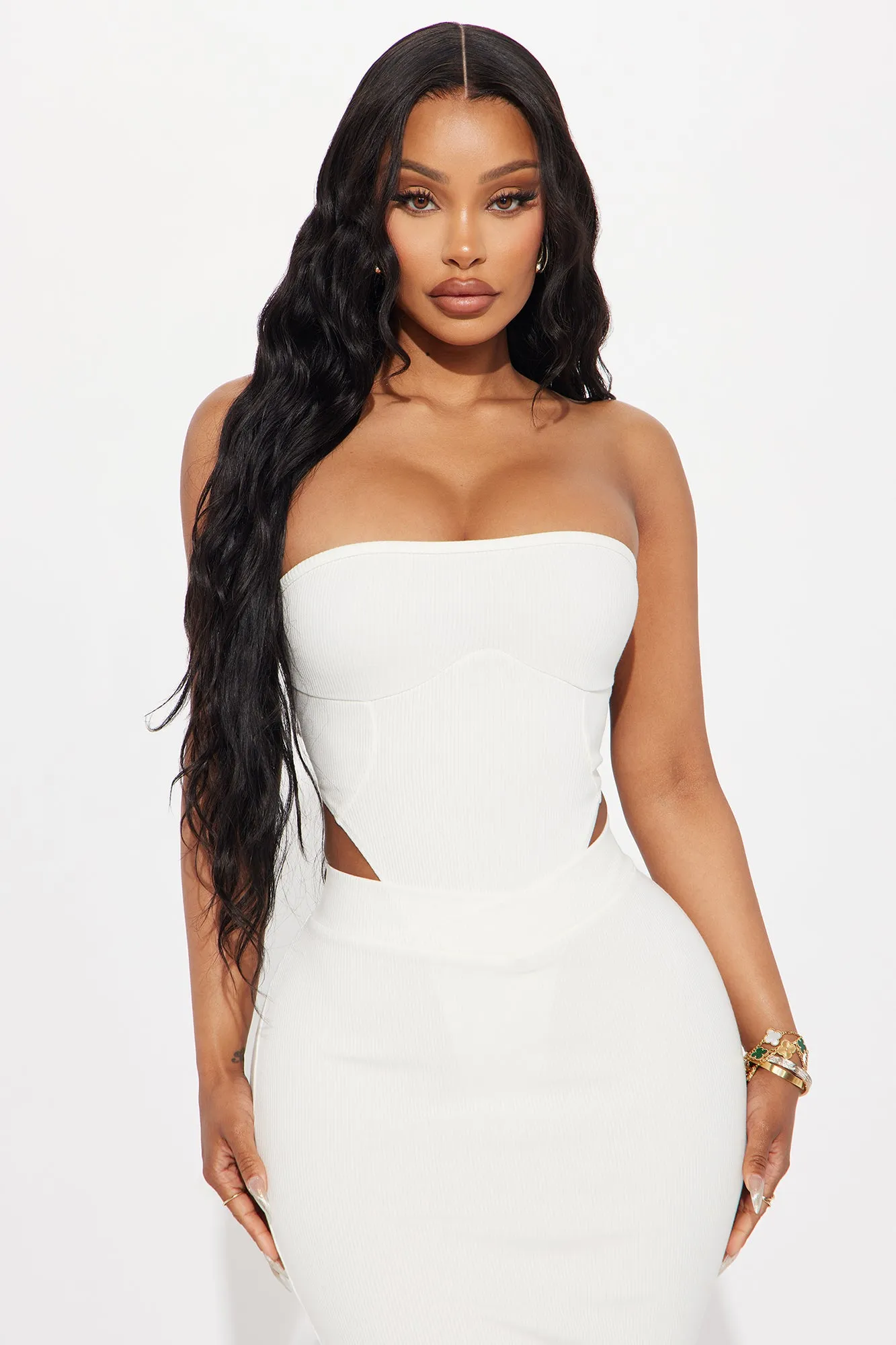Isabelle Snatched Skirt Set - Off White