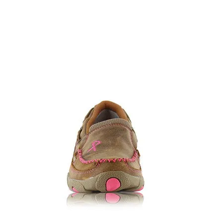 Ladies Twisted X Bomber/Neon Pink Driving Moc