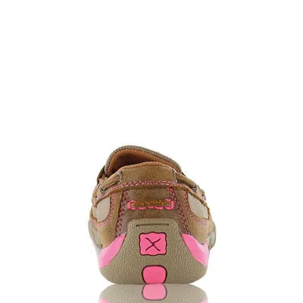 Ladies Twisted X Bomber/Neon Pink Driving Moc