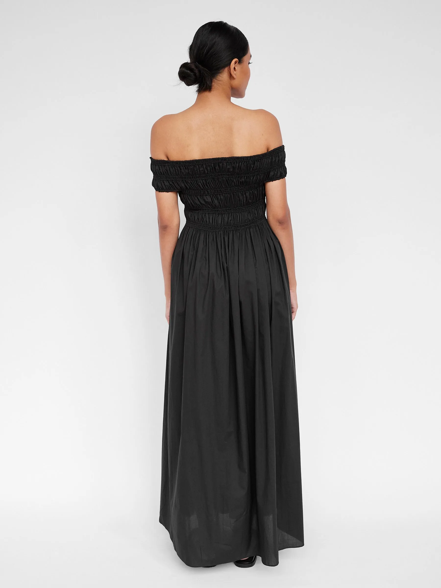 Shirred Off The Shoulder Dress