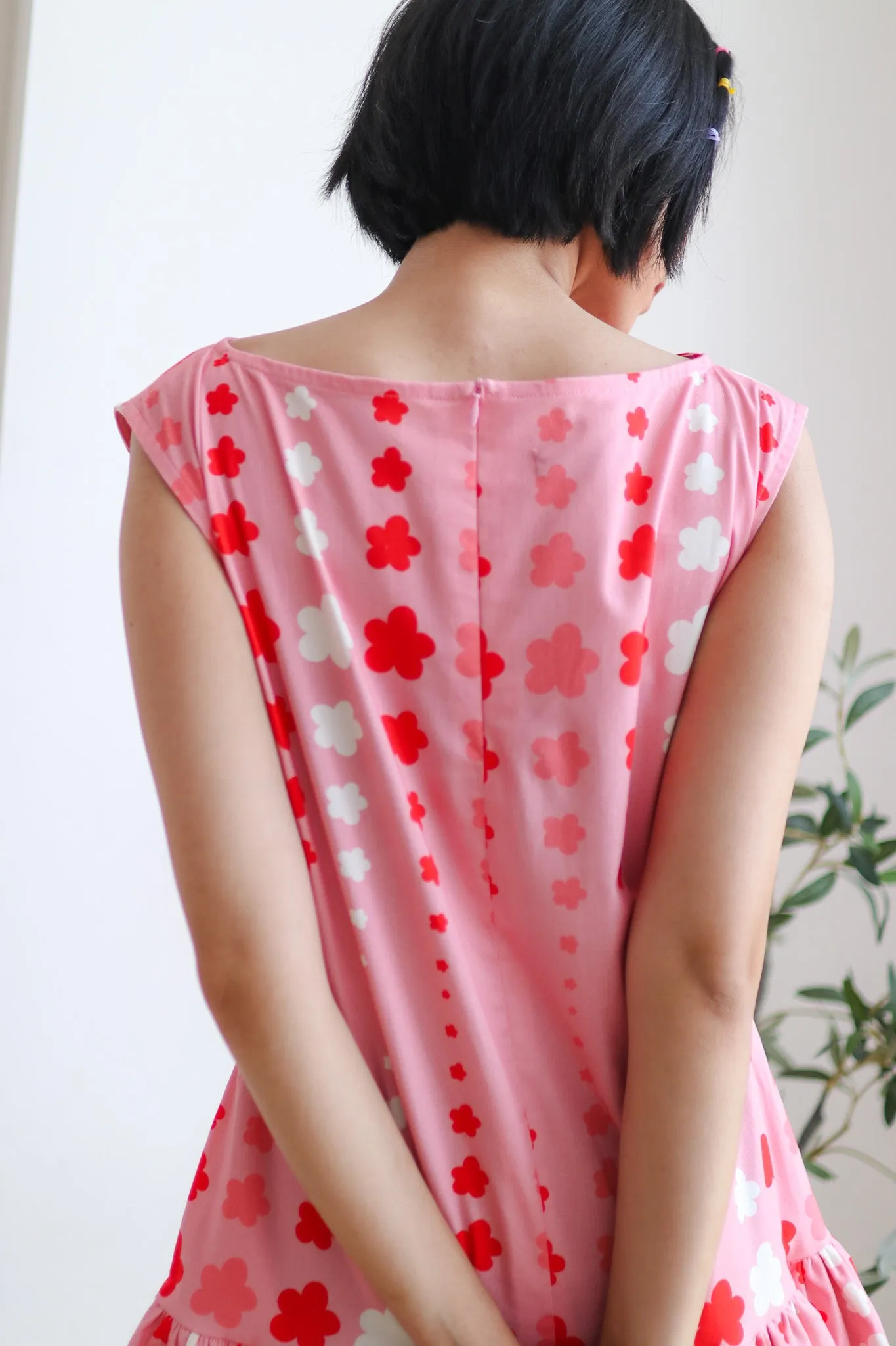 STARS POUF MINI DRESS IN PINK