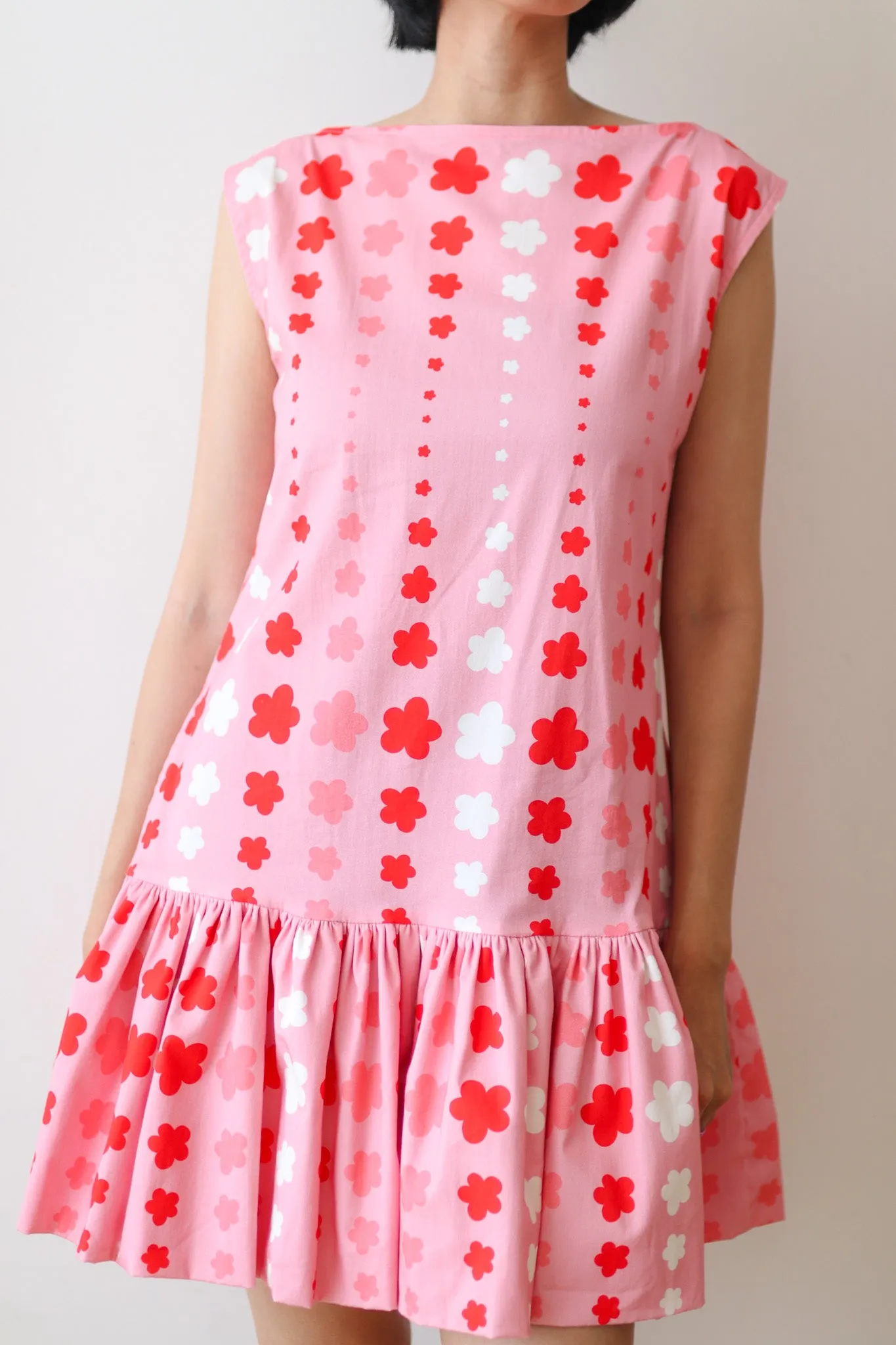 STARS POUF MINI DRESS IN PINK
