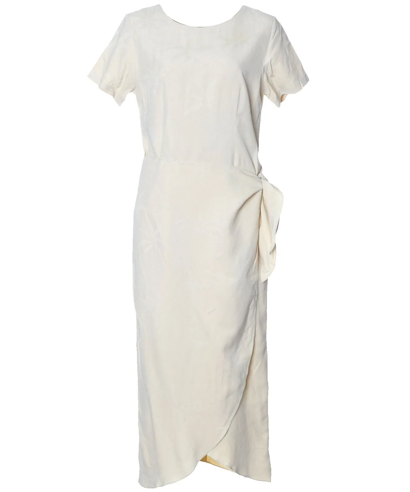 Tropical Palms Long Sarong Silk Dress with Sleeves