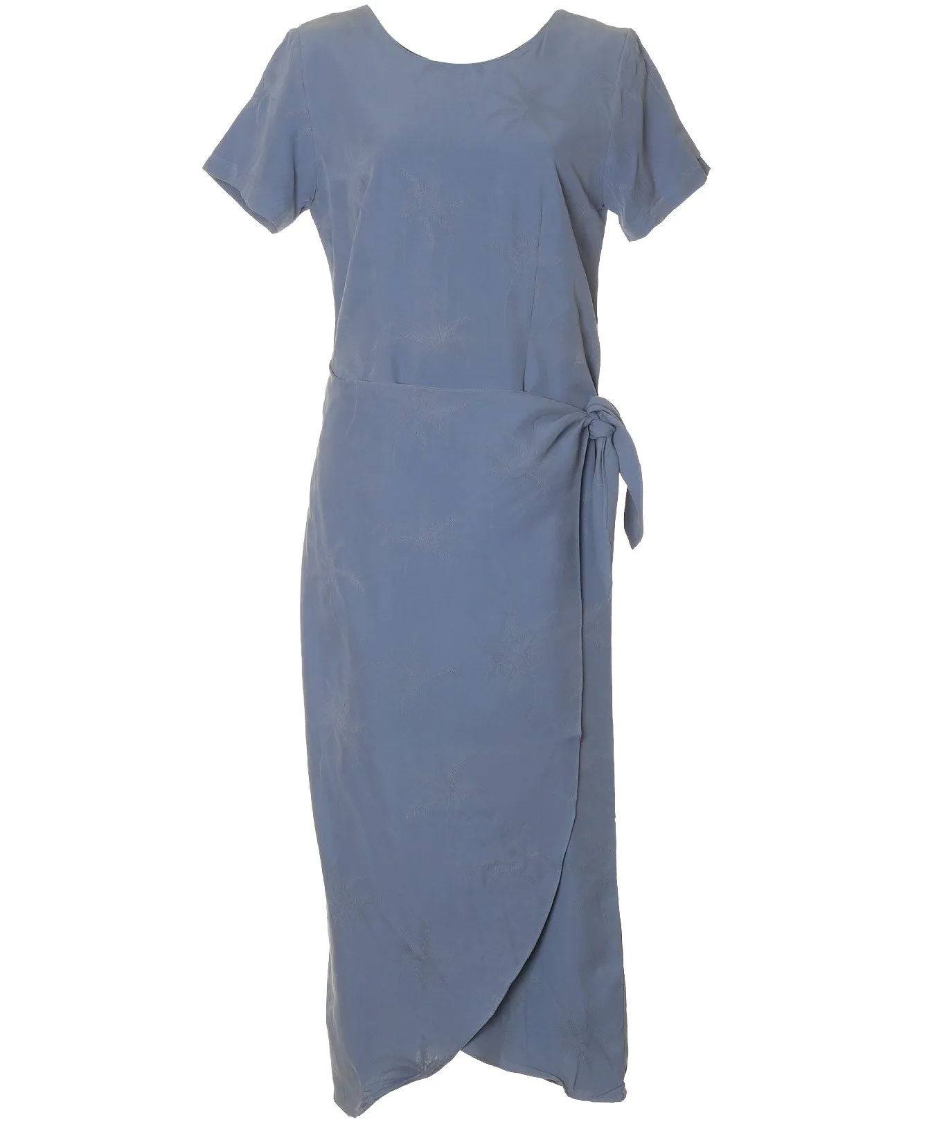 Tropical Palms Long Sarong Silk Dress with Sleeves