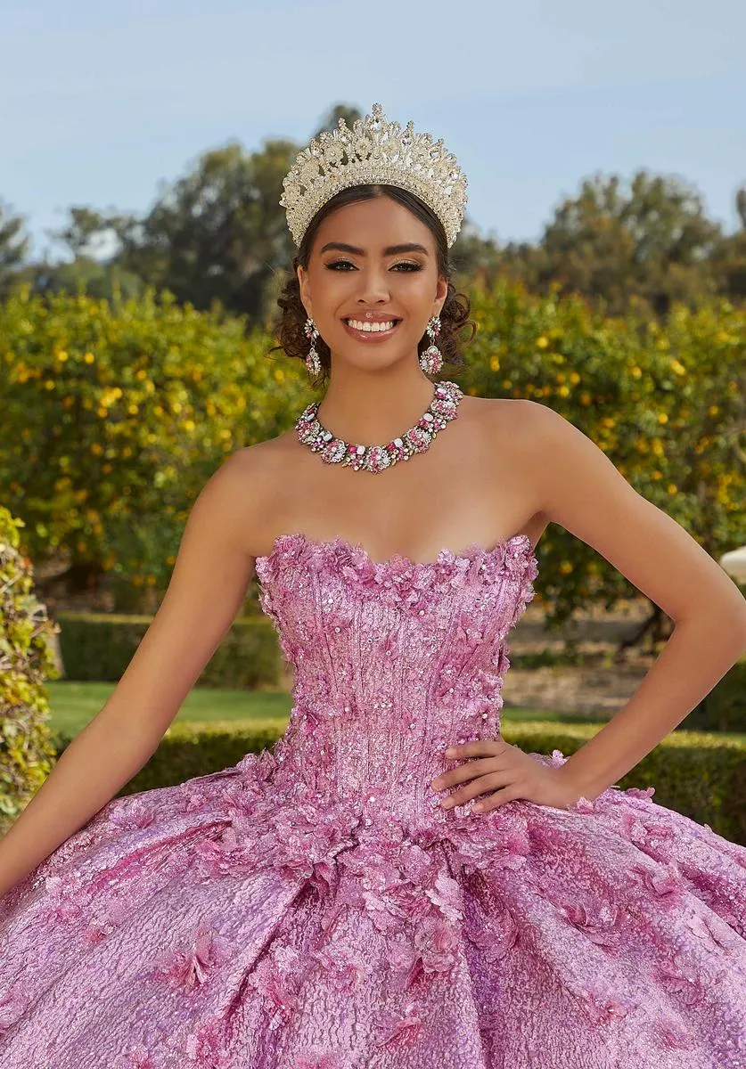 Vizcaya by Morilee Metallic Brocade Quince Dress 89436