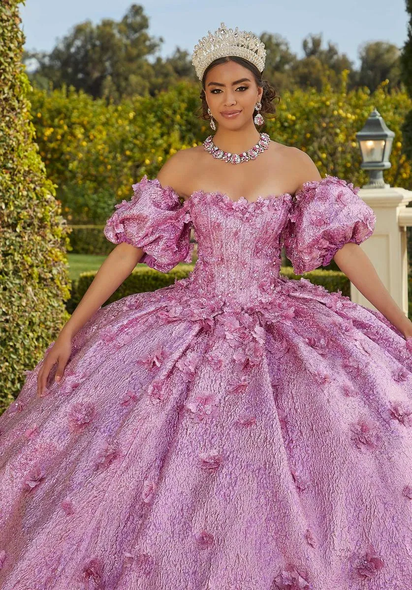 Vizcaya by Morilee Metallic Brocade Quince Dress 89436