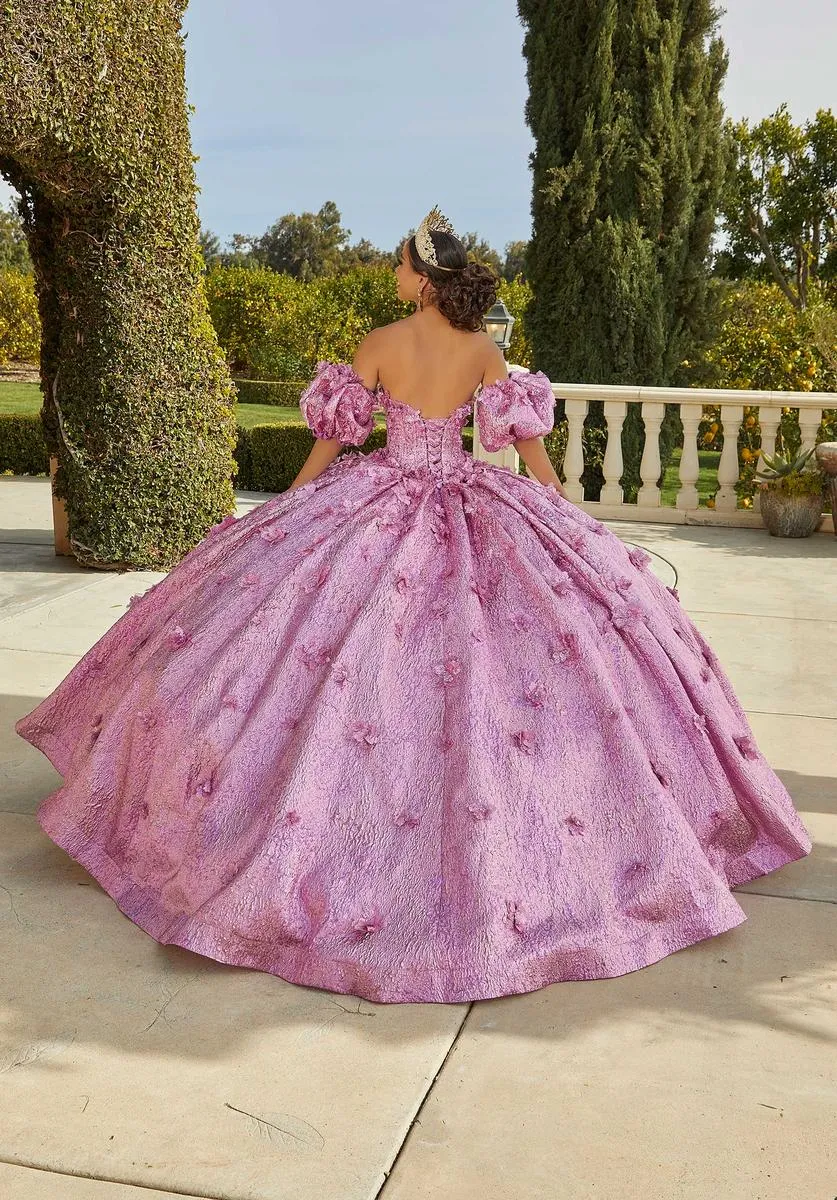 Vizcaya by Morilee Metallic Brocade Quince Dress 89436