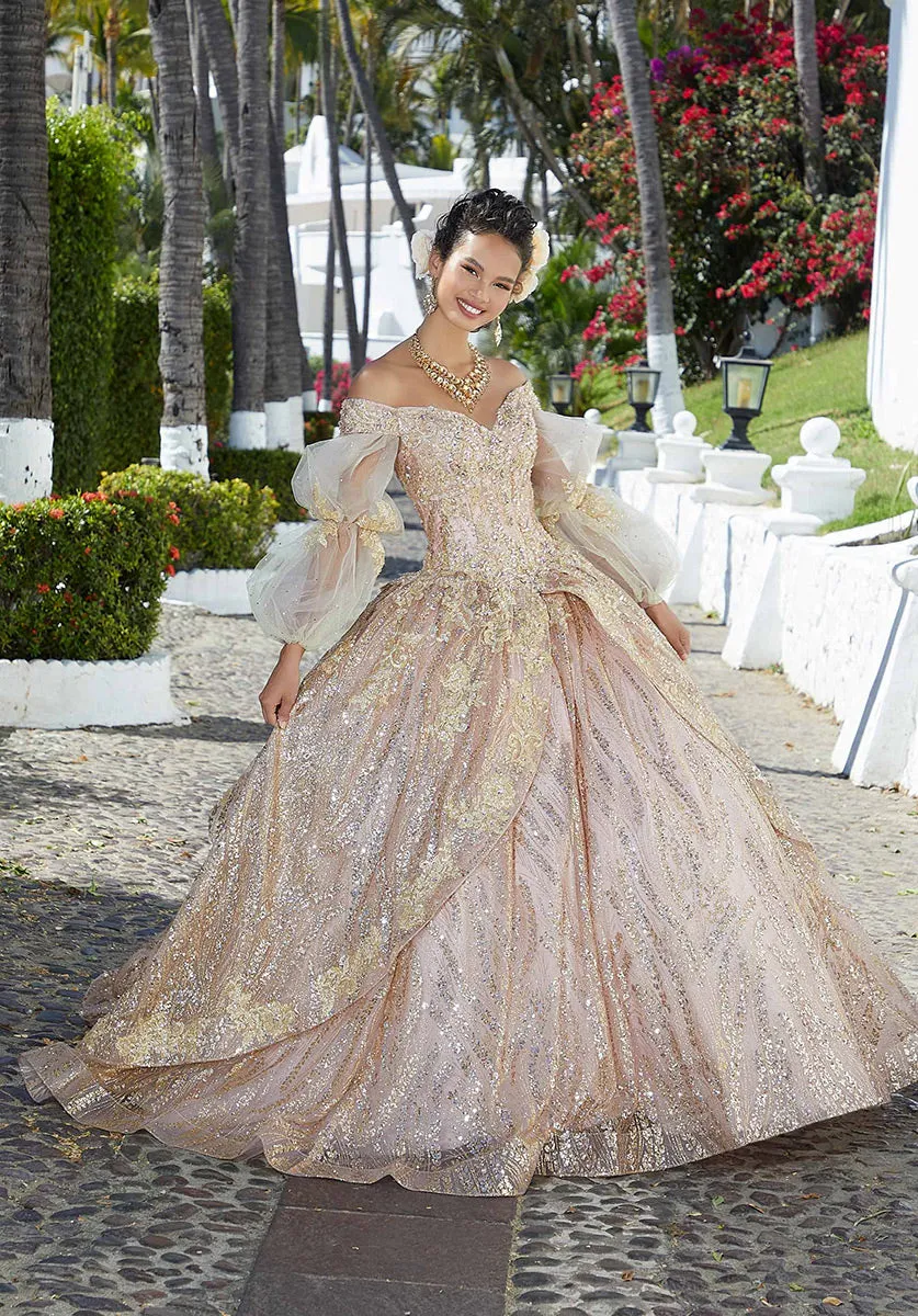 Vizcaya by Morilee Metallic Sparkle Quince Dress 89361