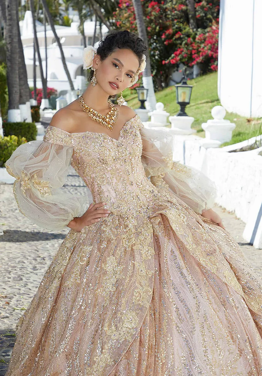 Vizcaya by Morilee Metallic Sparkle Quince Dress 89361